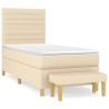 Sommier à lattes de lit avec matelas Crème 80x200 cm Tissu 