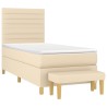 Sommier à lattes de lit avec matelas Crème 80x200 cm Tissu 