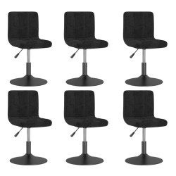 Chaises pivotantes à manger lot de 6 noir velours 