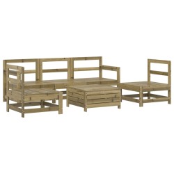 Salon de jardin 6 pcs bois de pin imprégné 