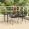 Ensemble à manger de jardin 5 pcs Noir Résine tressée 