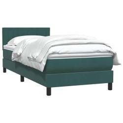 Sommier à lattes de lit et matelas vert foncé 80x220 cm velours 