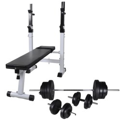 Banc d'entraînement et support de poids jeu d'haltères 60,5 kg 