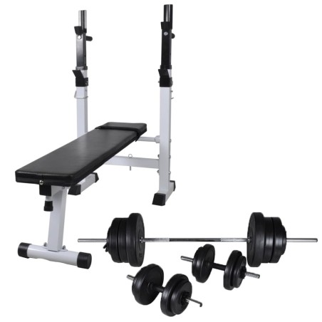 Banc d'entraînement et support de poids jeu d'haltères 60,5 kg 