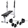 Banc d'entraînement et support de poids jeu d'haltères 60,5 kg 