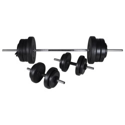 Banc d'entraînement et support de poids jeu d'haltères 60,5 kg 