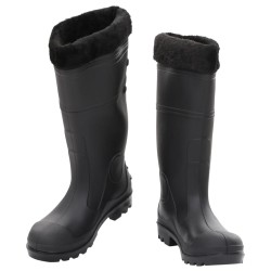 Bottes de pluie avec chaussettes amovibles noir taille 39 PVC 