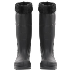 Bottes de pluie avec chaussettes amovibles noir taille 39 PVC 