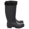 Bottes de pluie avec chaussettes amovibles noir taille 39 PVC 