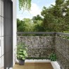 Écran d'intimité de balcon aspect pierre 300x120 cm PVC 