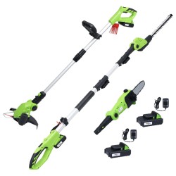 Set outils électriques jardin sans fil 3pcs chargeurs/batteries 