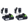 Set outils électriques jardin sans fil 3pcs chargeurs/batteries 