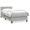 Sommier à lattes de lit et matelas gris clair 80x210 cm velours 