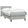 Sommier à lattes de lit et matelas gris clair 80x210 cm velours 
