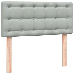 Sommier à lattes de lit et matelas gris clair 80x210 cm velours 