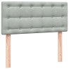 Sommier à lattes de lit et matelas gris clair 80x210 cm velours 
