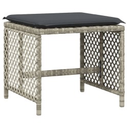 Ensemble à manger de jardin et coussins 9 pcs gris clair rotin 