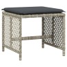Ensemble à manger de jardin et coussins 9 pcs gris clair rotin 