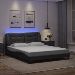 Cadre de lit avec LED sans matelas gris 160x200 cm 