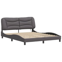 Cadre de lit avec LED sans matelas gris 160x200 cm 