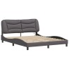 Cadre de lit avec LED sans matelas gris 160x200 cm 
