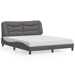 Cadre de lit avec LED sans matelas gris 160x200 cm 