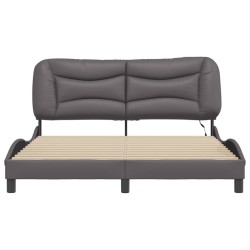 Cadre de lit avec LED sans matelas gris 160x200 cm 