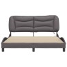 Cadre de lit avec LED sans matelas gris 160x200 cm 