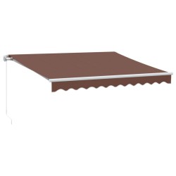 Auvent manuel rétractable avec LED marron 300x250 cm 