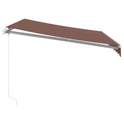 Auvent manuel rétractable avec LED marron 300x250 cm 
