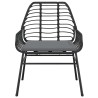 Ensemble à manger de jardin et coussins 5 pcs noir rotin verre 