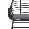 Ensemble à manger de jardin et coussins 5 pcs noir rotin verre 