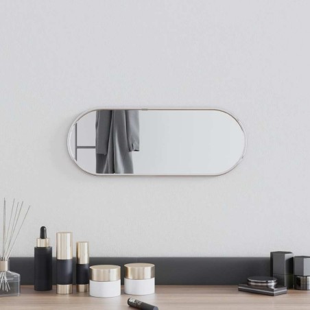 Miroir mural Argenté 40x15 cm Ovale 