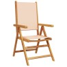 Chaises inclinables de jardin lot de 6 beige tissu bois massif 
