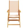 Chaises inclinables de jardin lot de 6 beige tissu bois massif 