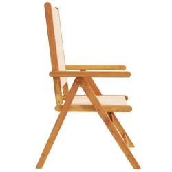 Chaises inclinables de jardin lot de 6 beige tissu bois massif 