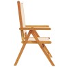 Chaises inclinables de jardin lot de 6 beige tissu bois massif 