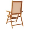 Chaises inclinables de jardin lot de 6 beige tissu bois massif 
