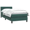 Sommier à lattes de lit et matelas vert foncé 80x210 cm velours 