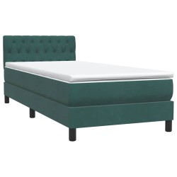 Sommier à lattes de lit et matelas vert foncé 80x210 cm velours 