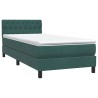 Sommier à lattes de lit et matelas vert foncé 80x210 cm velours 