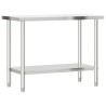 Table de travail de cuisine avec étagère 110x55x150 cm inox 
