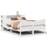 Cadre de lit sans matelas blanc 120x190 cm bois de pin massif 