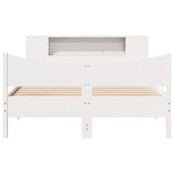 Cadre de lit sans matelas blanc 120x190 cm bois de pin massif 