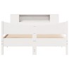 Cadre de lit sans matelas blanc 120x190 cm bois de pin massif 