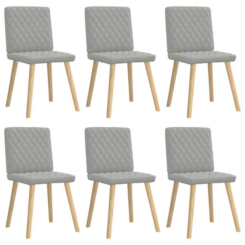 Chaises à manger lot de 6 gris nuage tissu 