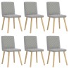 Chaises à manger lot de 6 gris nuage tissu 
