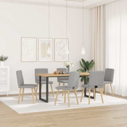 Chaises à manger lot de 6 gris nuage tissu 