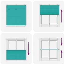 Store plissé vert pétrole 120x100cm largeur du tissu 119,4cm 
