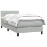 Sommier à lattes de lit et matelas gris clair 80x210 cm velours 